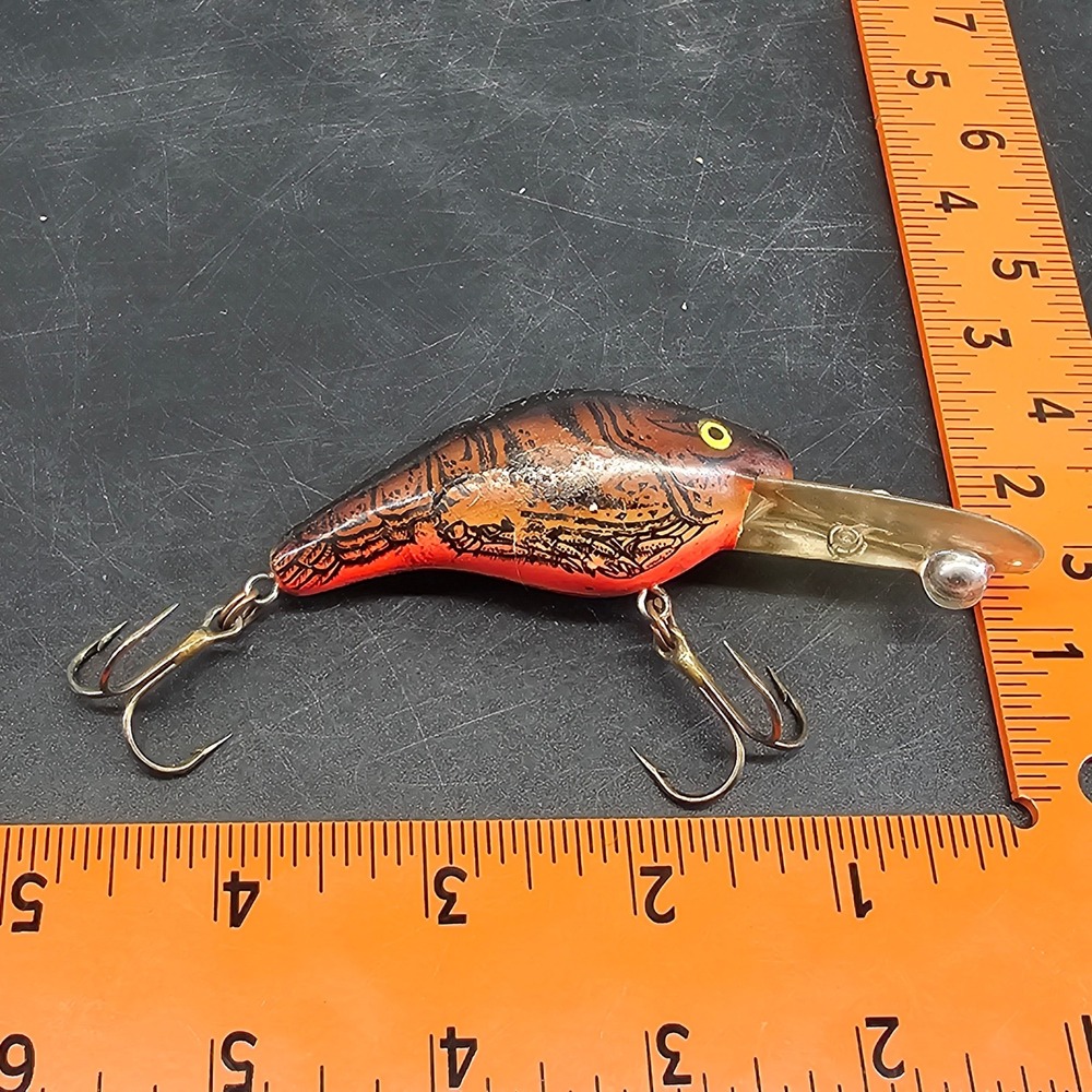 Bill Norman Middle N Deep-Diving Crankbait Crawfish Pattern Vintage Fishing Lure